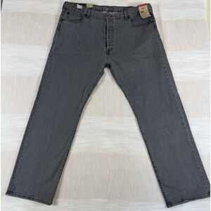 New Levi’s 501 Men's Button Fly Gray Sz 42x32 Jeans Straight Leg Stretch MRSP$79